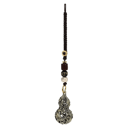 1 st Brassnyckelring Snygg Nyckelring Brass Gourd Pärlor Fengshui Hänge
