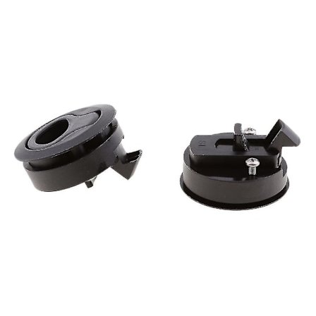 Marine Lås for Vinduer og Dører Yacht Båt, Trekk Flat Flush Rund Plast Håndtak Trykk Trekk Ring Dørlås (svart) (2 Stykker)