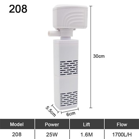 Aquarium Filter Pump Fish Tank Dränkbar Tyst