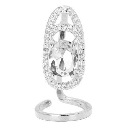Fingernagelring Rhinestones Shiny Delicate Finger Nail Cover Ring Smycken Present för Dansfest DejtingVit