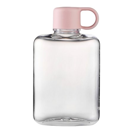 Litteä juomapullo, BPA-vapaa, tiivis, läpinäkyvä juomakuppi, tyttöjen juomapullo 360 ml kuntoiluun