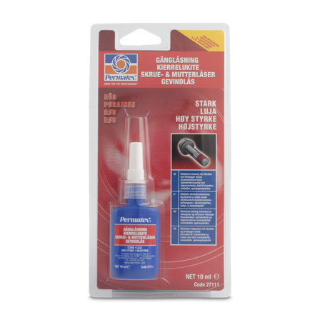 Gjengelås Permatex Sterk Rød 10ml