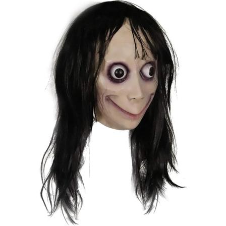 Én størrelse passer alle Molezu Horror Djævelmaske med langt hår, Scary C