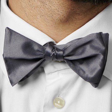 Charcoal Grey Basic Self-Tie Bow Tie for Men - Self-tie bow ties