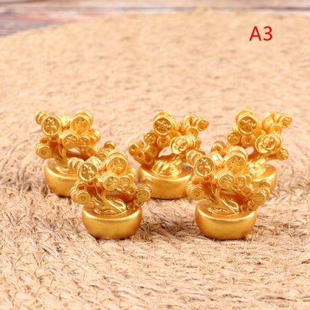 5st 1:12 Dollhouse Miniatyr Golden Brick Copper Cash Dolls Ho