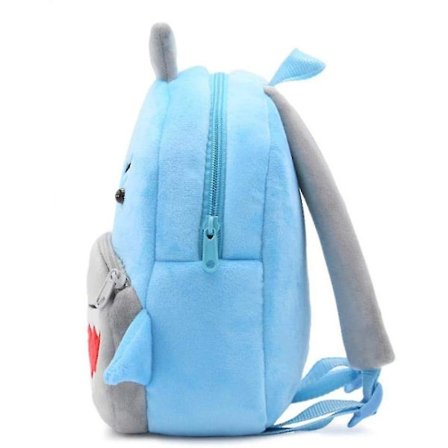 Søt barneryggsekk barnesekk plysj 2-6 år (hai) blå