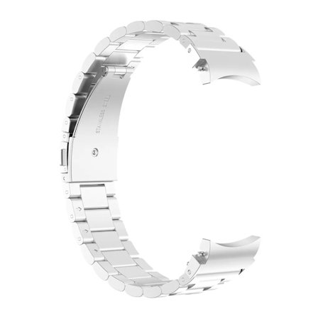 Rostfritt stål tre pärlor klockarmband armband för Samsung Galaxy Watch 4 Samsung Watch 4 Classic reservdelar (Silver)