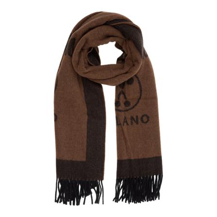 Moschino, womens wool scarf Double Question Mark Bruin, Dames, Maat:ONE Size