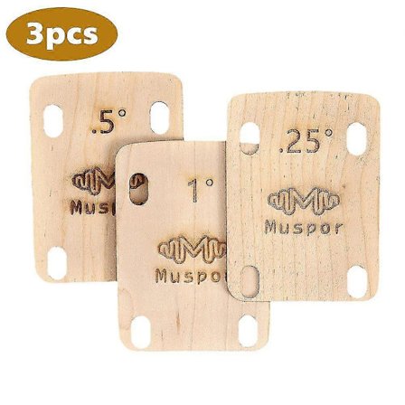 3 stk Elgitarhals Shims Lønneplate .25/.5/1 Graders Erstatning