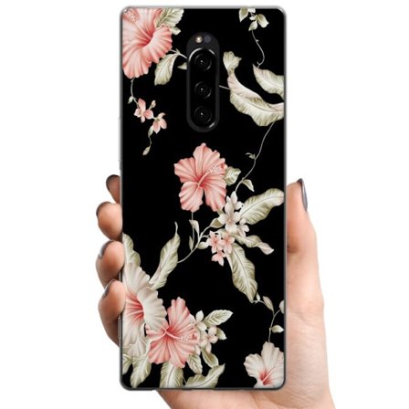 Kompatibel Mobilcover til Sony Sony Xperia 1 Floral Mønster Sort