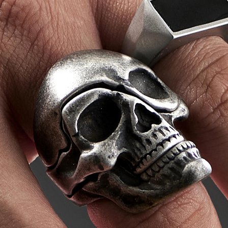 Jax 3-In-1 Stainless Steel Skull Ring for Men - Skull rings