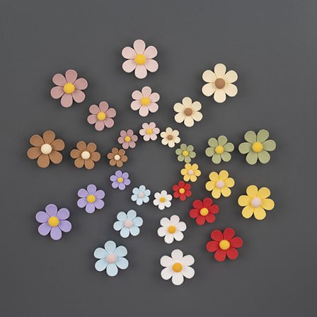 27 stk. blomstermagneter til køleskab, mini krysantemum køleskabsmagneter søde magneter til skab whiteboard hjemmekontor dekoration