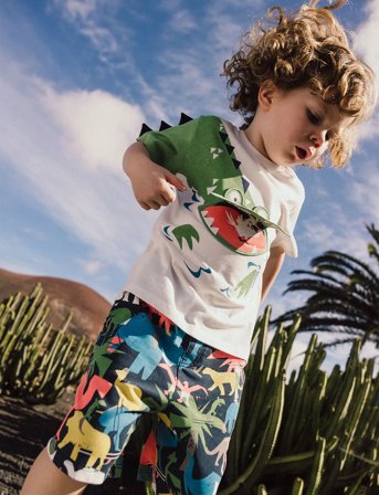 Boboli Fleece Bermuda Shorts Printed - Navy - 110