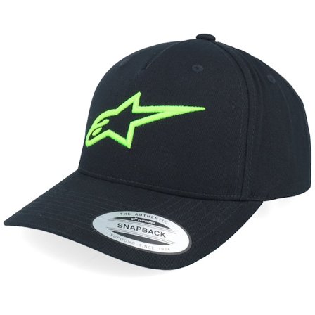 Alpinestars - Zwart adjustable Cap - Ageless Hat Black/Green A-Frame Adjustable @ Hatstore