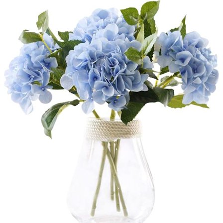 Kunstige Blomster Blå Hortensia 3PC Kunstige Hortensia Blomst
