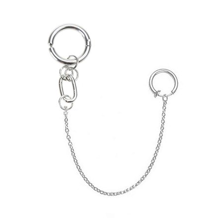 1 Sæt Punk Stil Cool Næsekæde Fake Øreringe Læbering med Lange Kæder Ikke-Piercing Øreringe Øreclips Kropssmykker