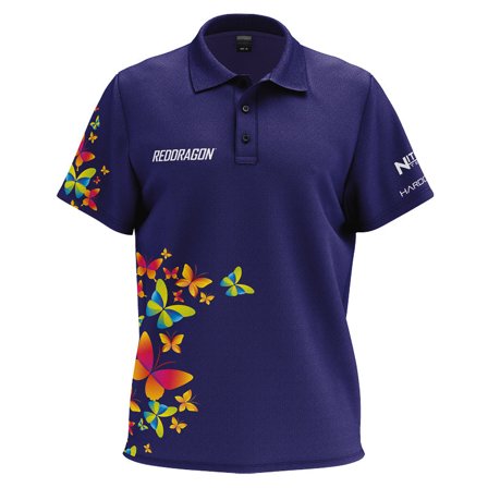 Red Dragon Darts Butterfly Polo Shirt Men's Performance Regular Fit Triple Button Collar Print Casual Summer T-Shirt Clothing