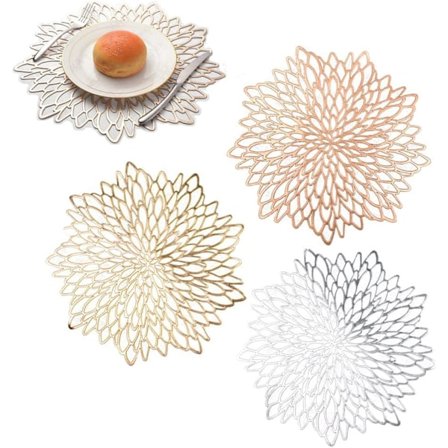 3-delat Bordstablett, Bronsfärgad Bordstablett, Roséguld Rund Bordstablett