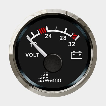 Voltmätare 24V svart Silverline