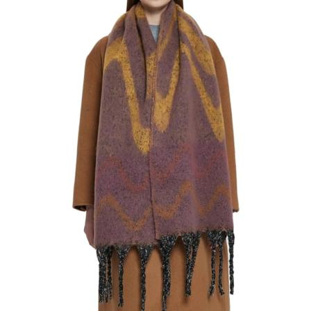 Kvinners lange bølge mønster chunky oversized vinter/høst varm tykk skjerf myk stor teppe skjerf wrap sjal
