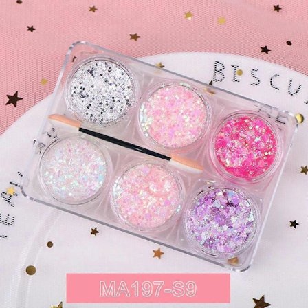 Glittergelset för barn - 6 färger för ansikte, hår och kropp - Perfekt för Halloween &