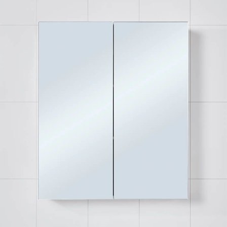 Skånebeslag Skåform 6 Cristallo Baderomsskap 550 x 650 x 140 mm Helhvit, Baderom