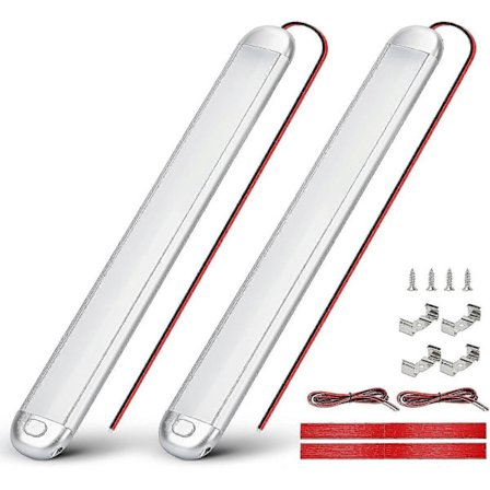 12V LED-lamper Campingvogn 12V LED-strip Lys Autocamper Van Belysning Interiør LED 12V Med Tænd/Sluk-knap 2 stk [db]
