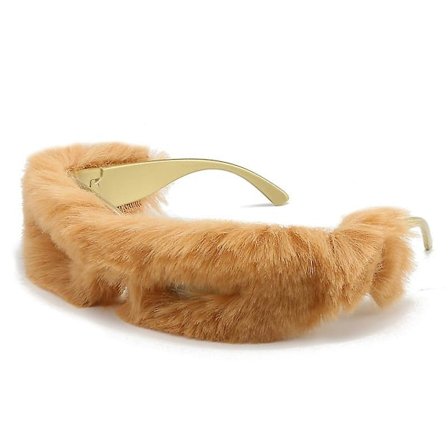 Motefargede, fuzzy solbriller for kvinner - Personlige, antirefleksbriller for klubb- og festmakeup (brun)