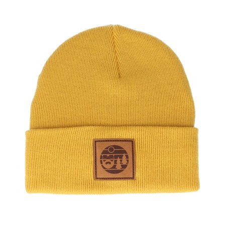 Bearded Man - Yellow cuff Beanie - Sunset Logo Patch Mustard Beanie @ Hatstore