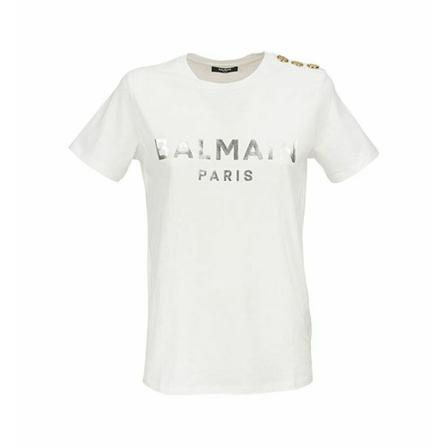 Balmain Print T-Shirt Hvid, Dame T-shirts