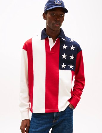 Tommy Hilfiger Americana Flag Rugby - Multi/patterned - XL