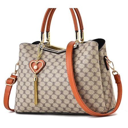 Stor kapacitet enkel axel väska för kvinnor (Orange rem)