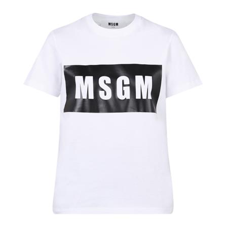 Msgm branded T-shirt Hvid, Dame T-shirts, Størrelse: L
