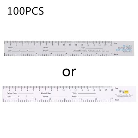 18cm / 7'' Educare haavan viivain / PAPERI haavan mittanauha Me dical Medimeter 100 Pack haavan mittaustyökalu