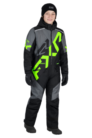 Anzug FXR Cold Cross CX 26 Kind Schwarz/Kohle/Limettengrün 14