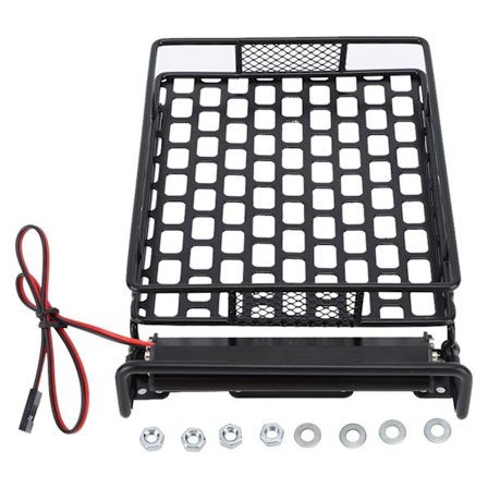 RC biltagbagageholder sort jern Robust RC tagbagageholder med 8 LED hvide lys