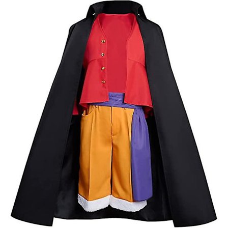 Monkey D Luffy Kimono Cosplay Kostym Robe Kappa Cape Wano Country Outfits Fest Halloween Battle Suit För Vuxna Män V