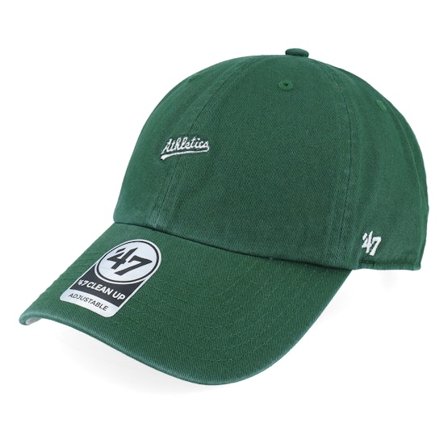 47 Brand - MLB Groen unconstructed Cap - Oakland Athletics B. Runner Script Clean Up Green Dad Cap @ Hatstore
