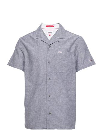 Tjm Spring Linen Camp Shirt Blue Tommy Jeans