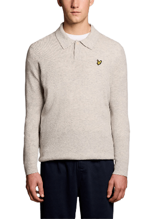 Lyle & Scott Lambswool Blend Rugby Jumper Tröjor Herr Grå XL