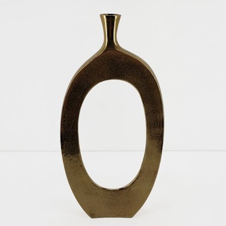 Kultainen alumiininen koristemaljakko, 28x5x61 cm