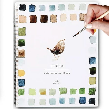 Akvarel arbejdsbog, 12-farvet akvarelmaling arbejdsbog, akvarelmaling bøger til begyndere, akvarelmaling bøger, malerartikler