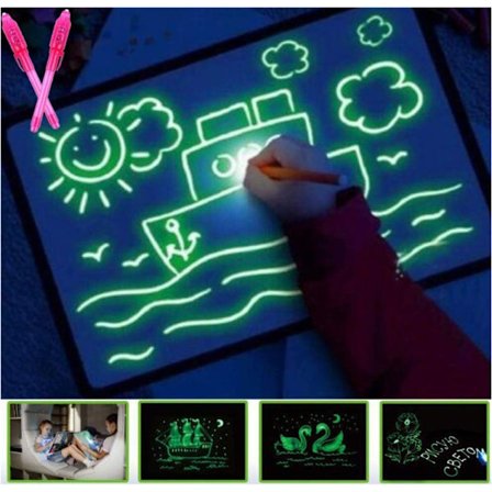 Lysende tegnebrett, selvlysende tegnebrett, lampebord, lampebrett (A3 stor størrelse)