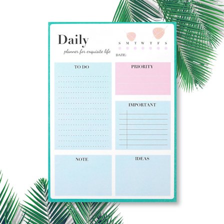 Gjøremålsliste Notisblokk - Udattert Daglig Planlegger 52 Ark Riv Av 15 x 21 cm Oppgaveplanleggingsblokk, Gjøremålsliste Notisbok Sjekkliste