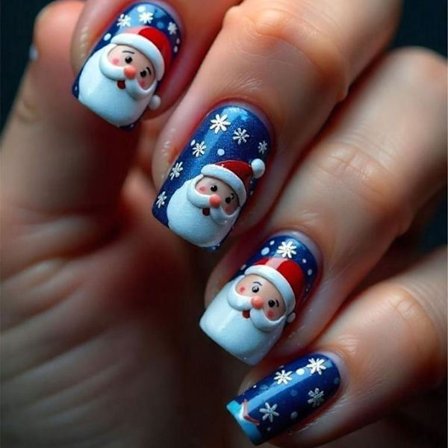 Juldesign Lösnaglar Kit Levereras Med Flexibelt Lim Och Nagelfil