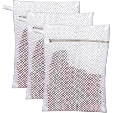 3 x Hunajakennokuvioiset pesupussit ripustuslenkillä, verkkopyykkipussit, hienopesupussit, herkille pyykeille tarkoitetut pesupussit alusvaatteille, 