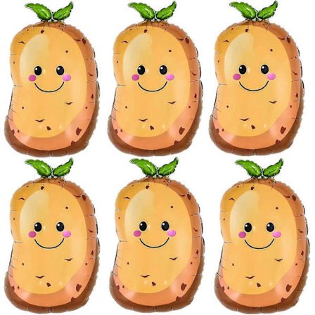 6-pack Potatisballonger Grönsaksfolieballonger för Födelsedagsfest Potatistema Fest Baby Shower Dekorationer Banmo