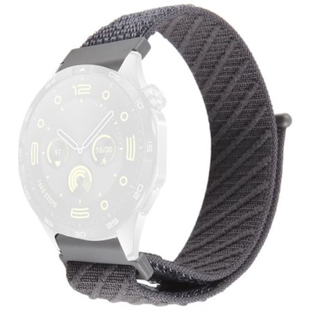 22mm Watch Band Huawei Watch GT 5 Pro 46mm / GT 5 46mm / GT 4 46mm / Watch 4 / Samsung Galaxy Watch3 Nylon Loop Strap - Grå