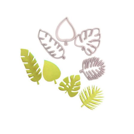 (4 kappaletta) Keksileikkuri - Muovinen saniaisenlehden muotoinen keksileikkurin työkalu -