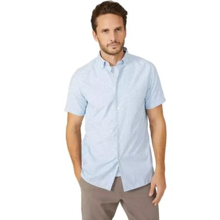 Maine Herr Rutig T-shirt S Blå